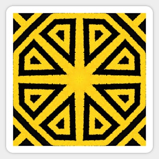 HIGHLY Visible Yellow and Black Line Kaleidoscope pattern (Seamless) 27 Sticker